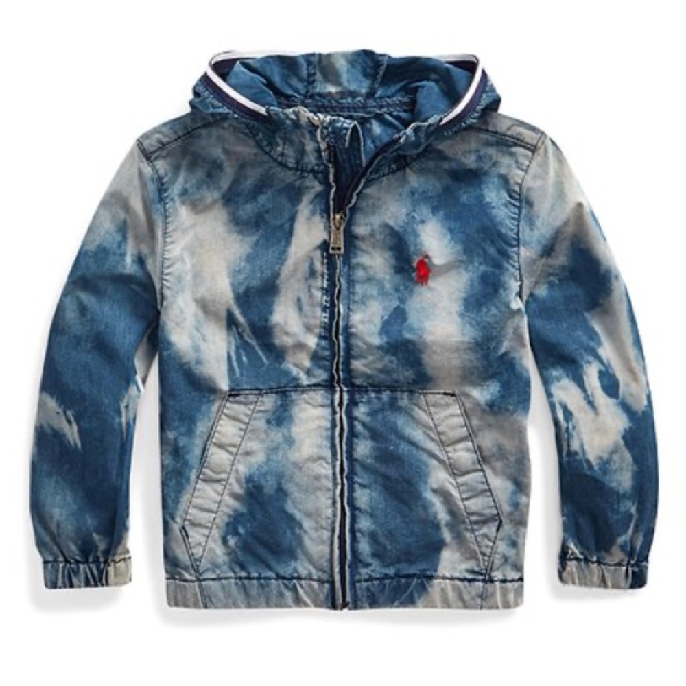 Polo Ralph Lauren Boyd Wash Tie-Dye Denim Hooded Windbreaker
